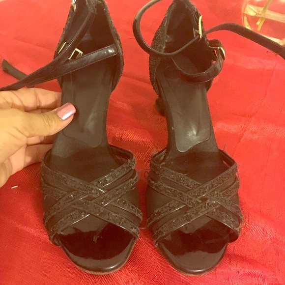 Shoes | Dance Black Sparkle Dance Heels 